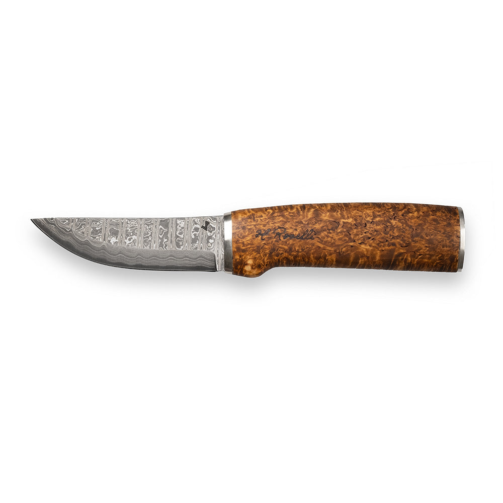 Roselli handmade Damascus Hunting knife with handmade leather sheath, comes with a exclusive giftbox