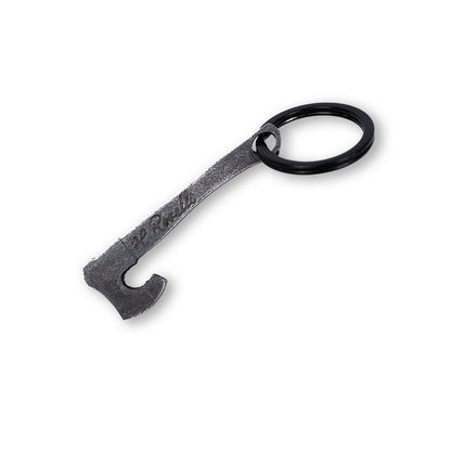 Roselli's handmade carbon steel keychain designed to look as Roselli's iconic axe