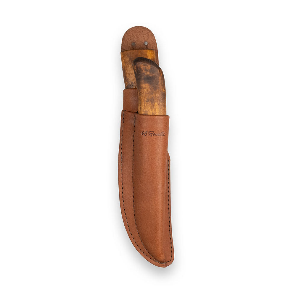 Roselli Hunting and Carpenter knife in a hand made combination sheath 